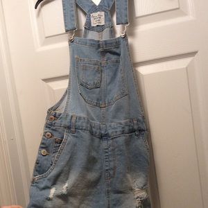 Denim shorts overalls